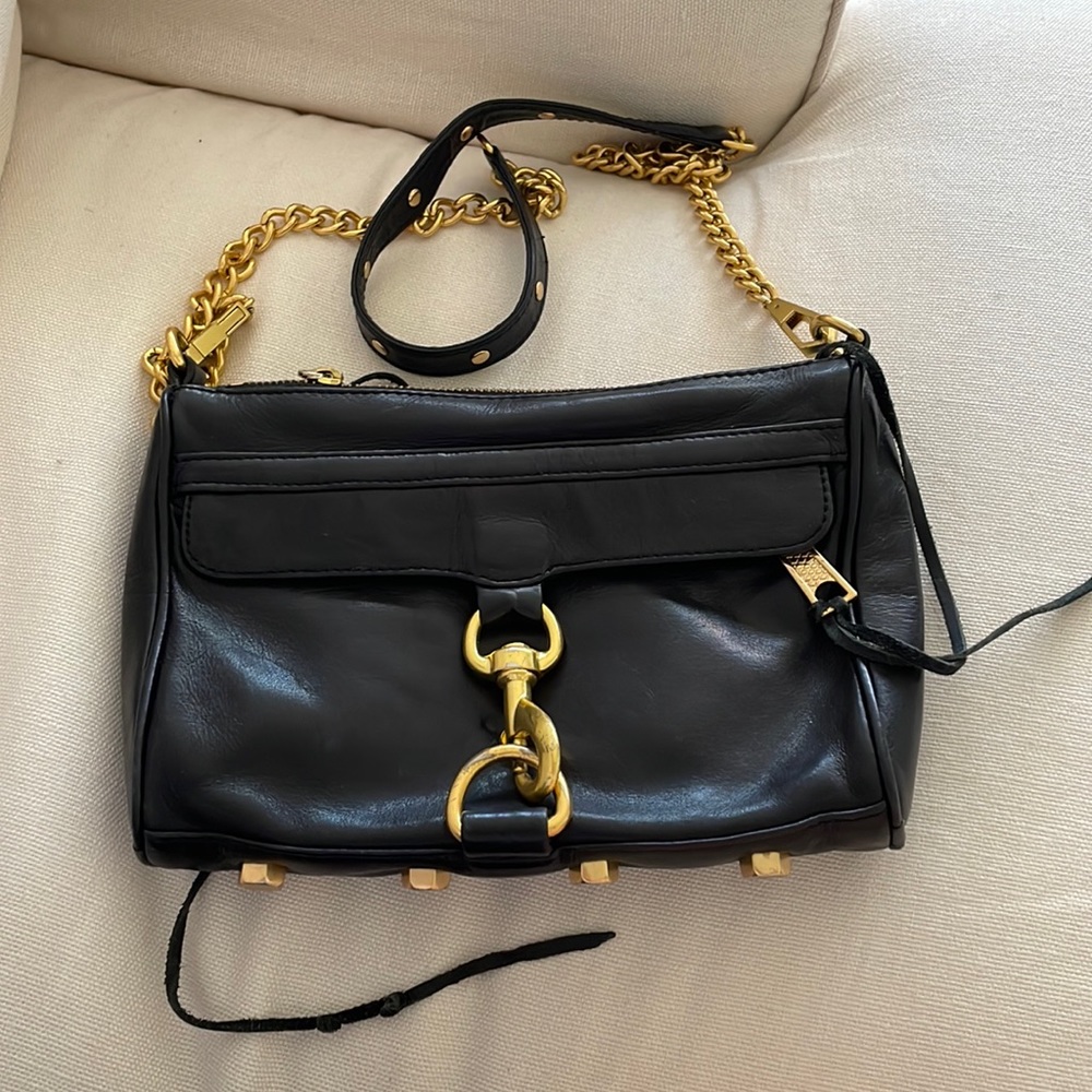 Rebecca minkoff crossbody black leather bag